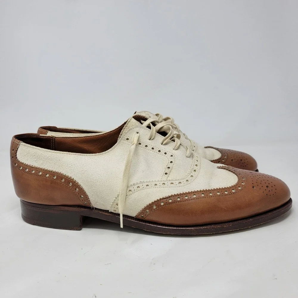 Polo Ralph Lauren Crockett & Jones Men's 11 D Leather Suede Spectator Wingtips